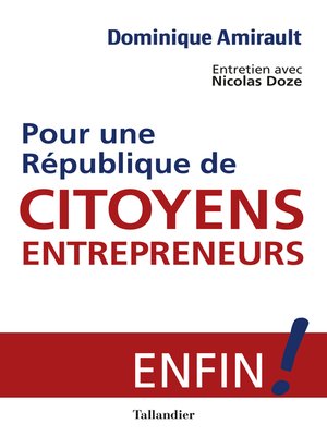 cover image of Pour une république de citoyens entrepreneurs